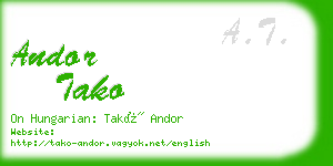 andor tako business card